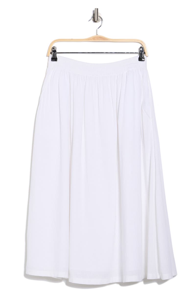 Caslon<sup>®</sup> Linen Blend Pull-On Skirt, Alternate, color, White