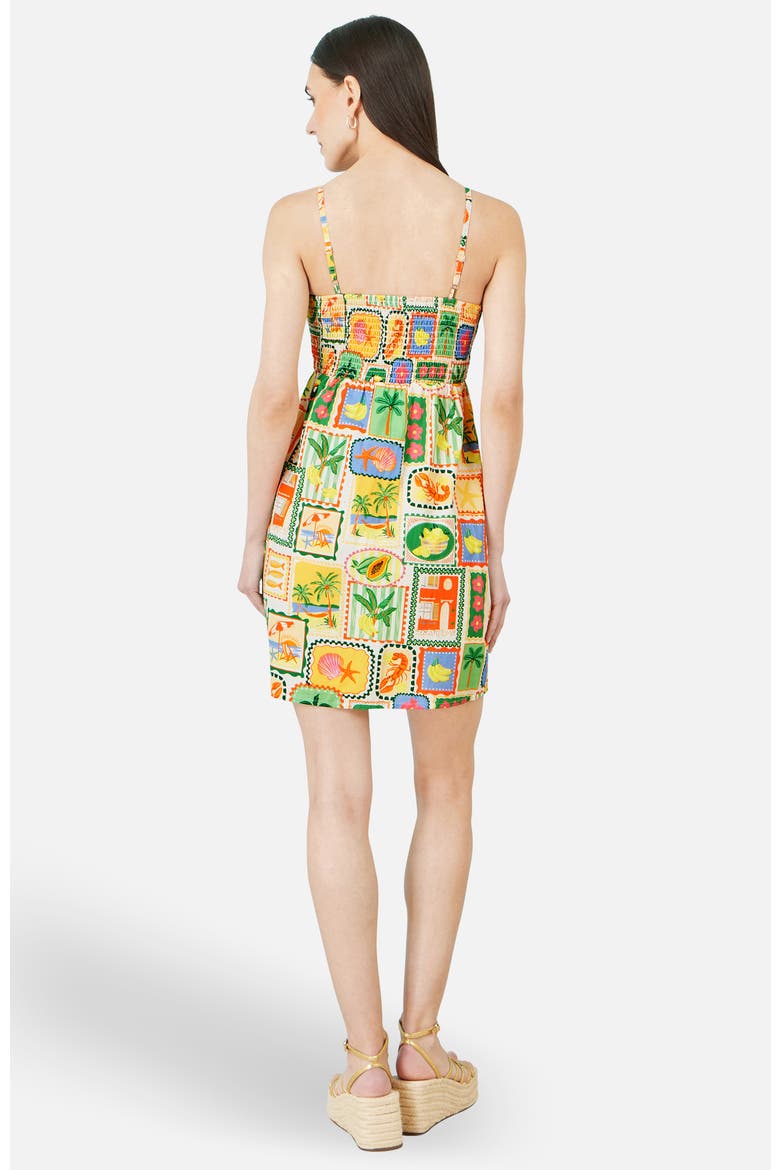 Postcard Print Mini Sun Dress, Alternate, color, Multi