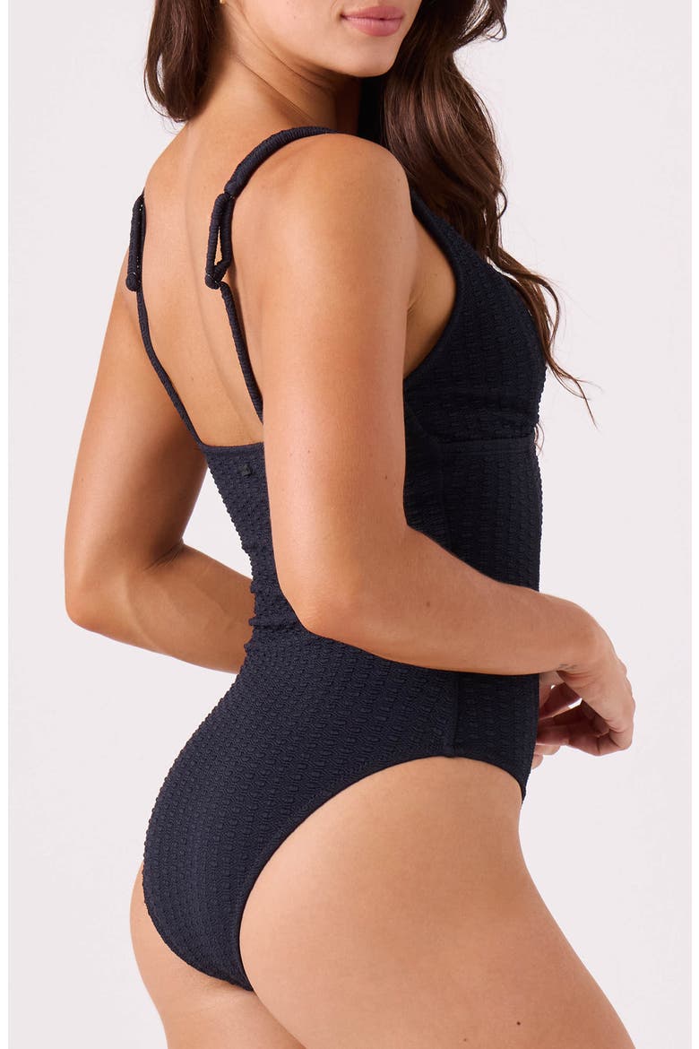 Haleiwa Plunge One-Piece Swimsuit, Alternate, color, ANTHRACITE