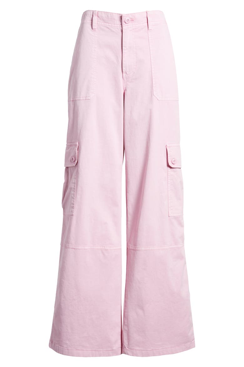 Twill Wide Leg Cargo Pants, Alternate, color, PURPLE PASTEL