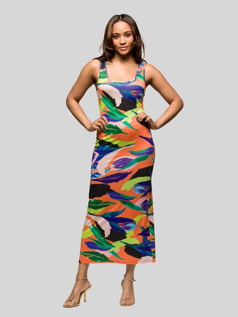 Multicolor Razorback Tank Casual Maxi Dress