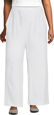 Lands' End Knit High Rise Pleated Wide Leg Pants