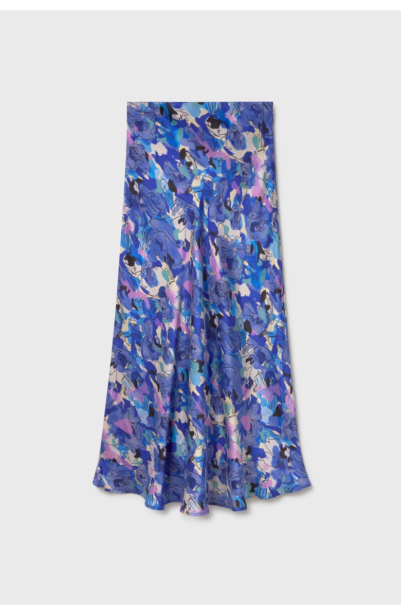 SILK LAUNDRY Long Bias Cut Skirt, Main, color, Cornflower Floral