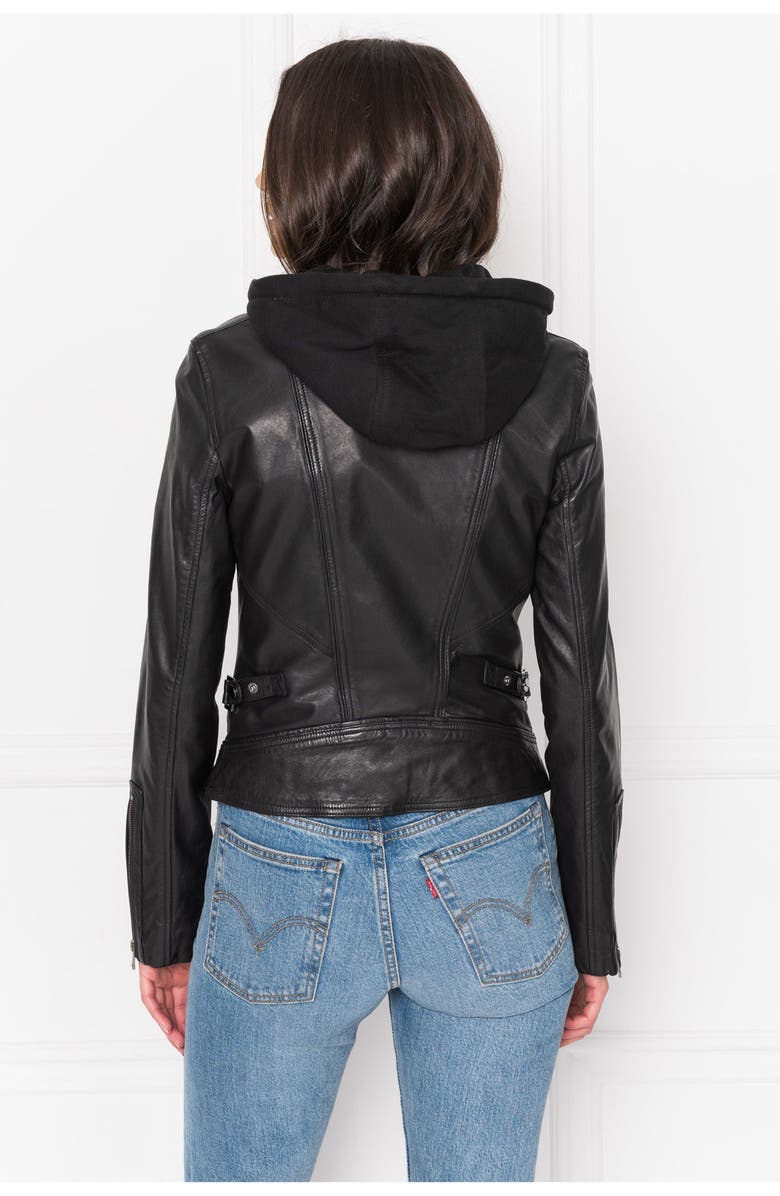 LAMARQUE ARLETTE | Leather Biker Jacket, Alternate, color, Black