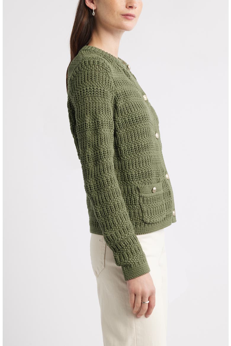Textured Sweater Jacket, Alternate, color, GREEN SORREL