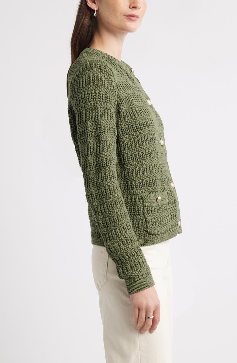 Caslon<sup>®</sup> Textured Sweater Jacket, Alternate, color, Green Sorrel