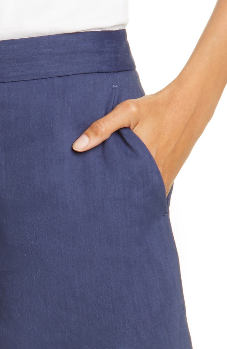 Theory Lynie R High Waist Linen Blend Shorts, Alternate, color, 