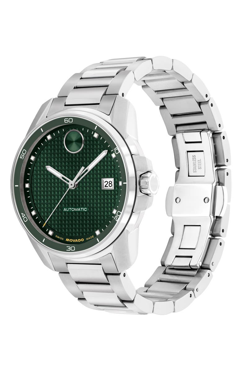 Movado Bold Verso Automatic Bracelet Watch, 41mm, Alternate, color, Green