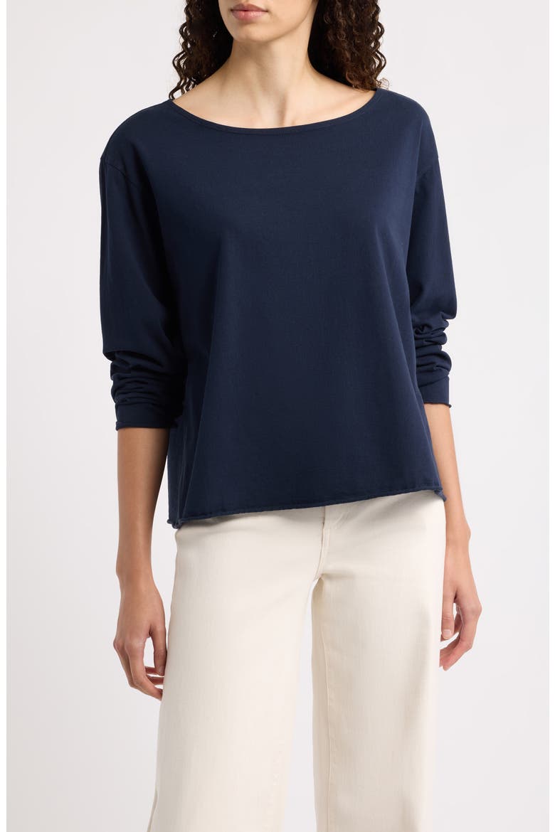 Quinn Long Sleeve Crewneck T-Shirt, Main, color, CLASSIC NAVY