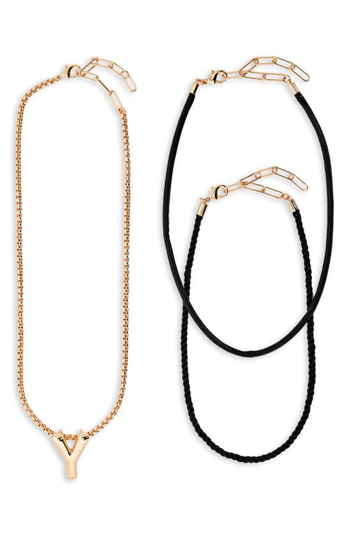 Open Edit Set Of 3 Interchangeable Initial Pendant Necklaces
