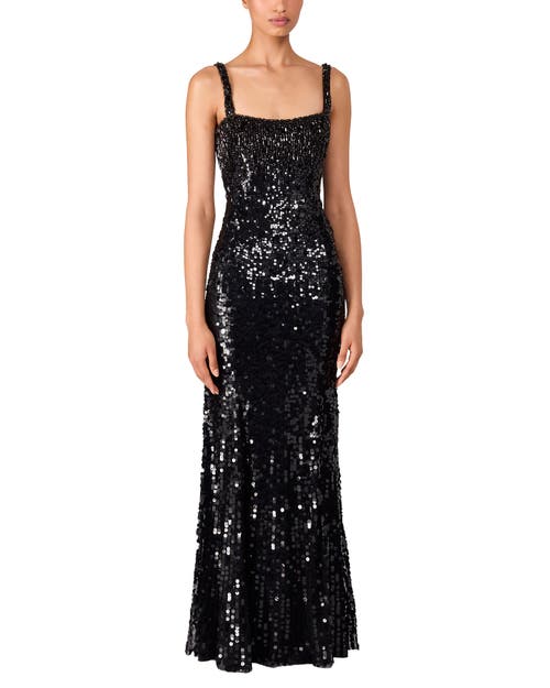 Jenny Packham Mirabeau Sequin-embellished Maxi Dress In Black