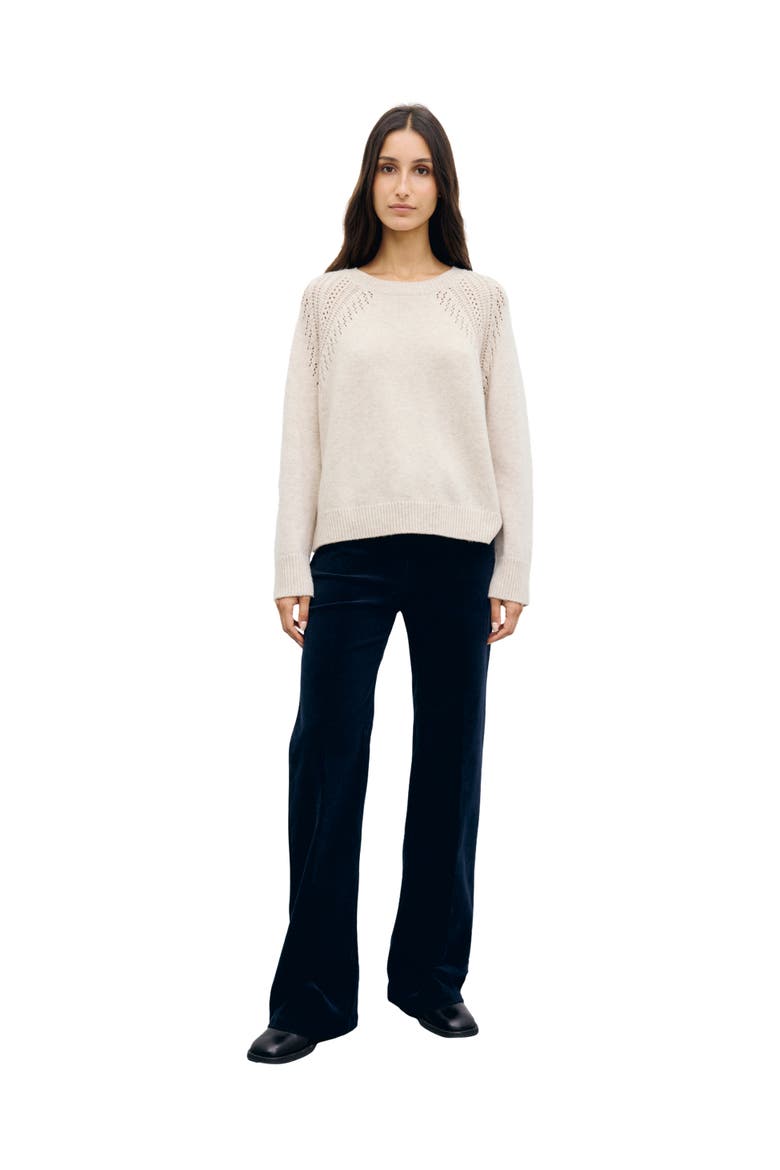 Risa Openwork Knit Sweater, Alternate, color, Natural