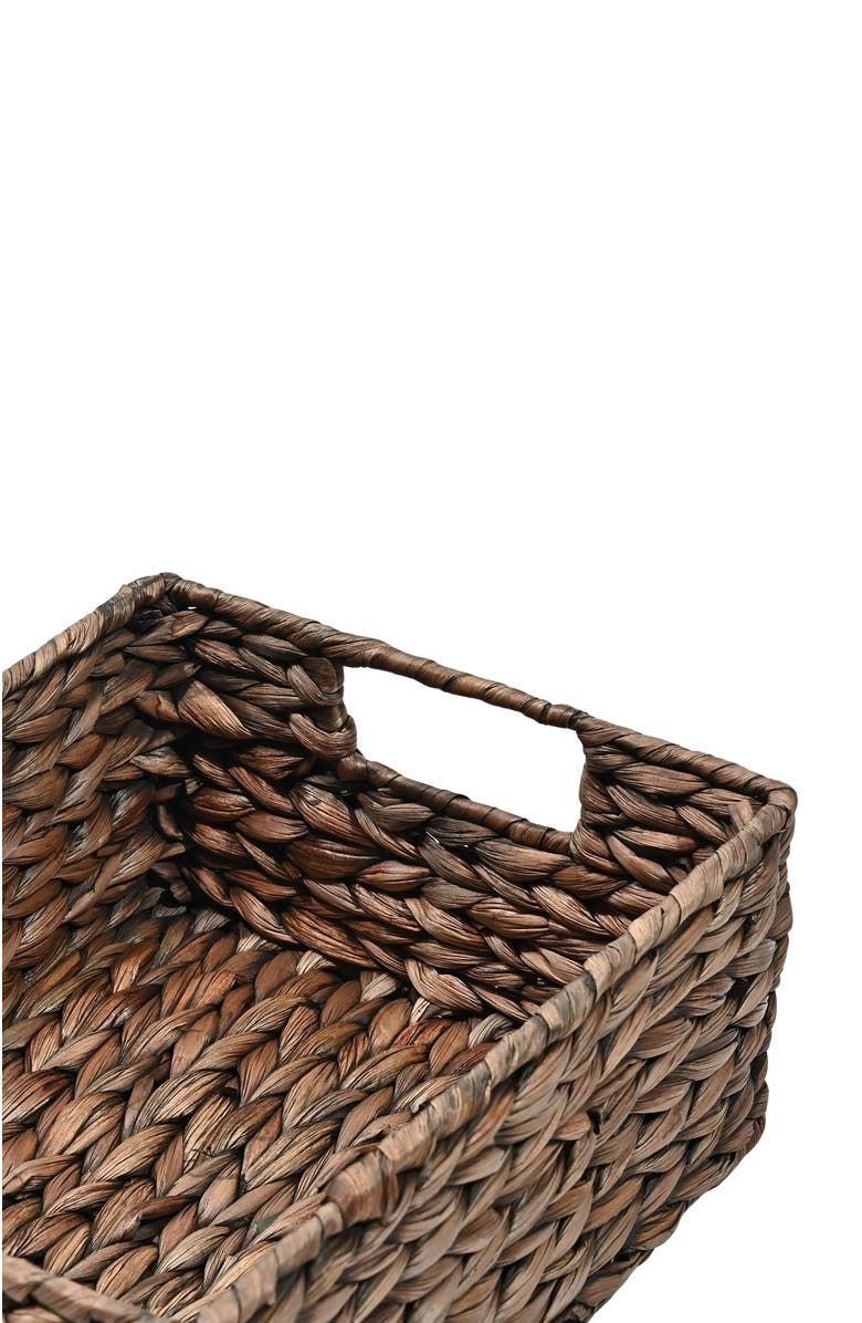 HAPPIMESS Lane Classic Farmhouse Handwoven Hyacinth Pantry Baskets with Chalkboard Labels and Handles,, Alternate, color, Brown