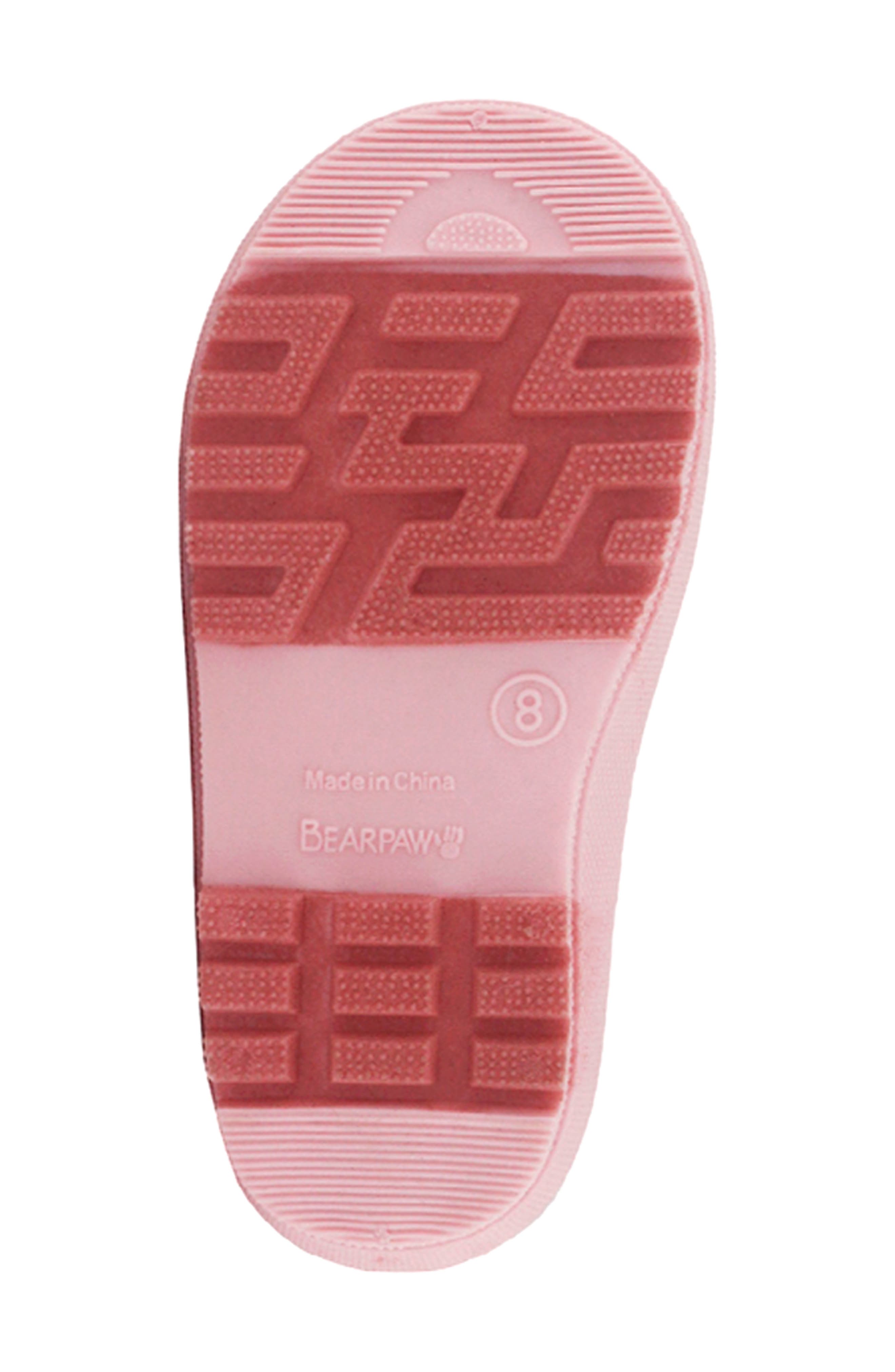 BEARPAW Kids' Shortie Rain Boot, Alternate, color, Light Pink Gloss