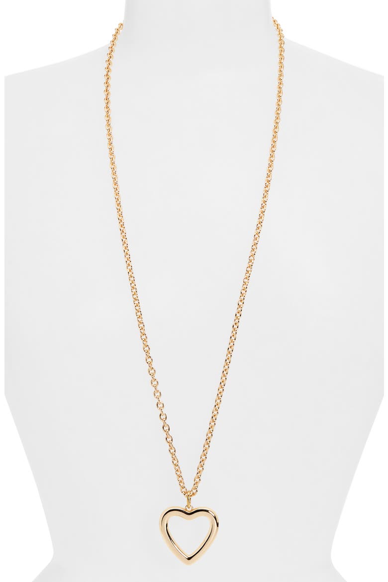 The Puffy Open Heart Necklace, Alternate, color, GOLD