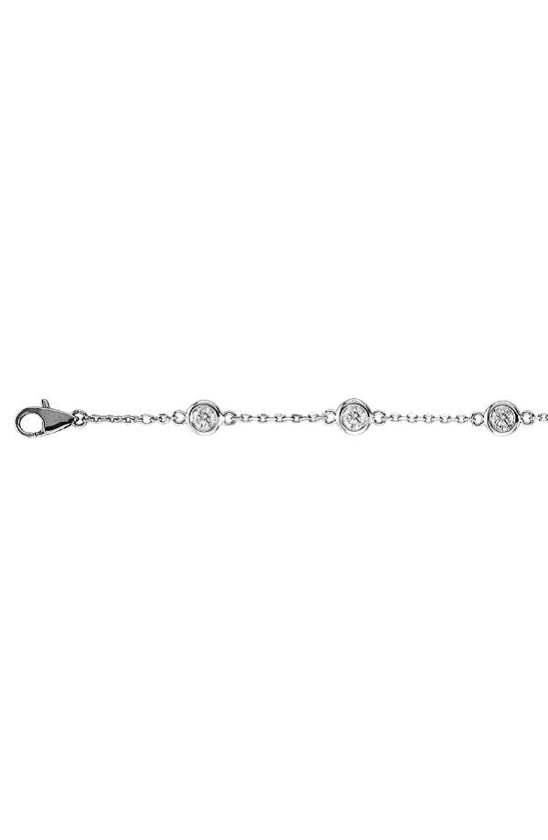 ALLUREZ Lab Diamond Anklet Bracelet Bezel Set 14K, Main, color, 1.0Ct,White Gold