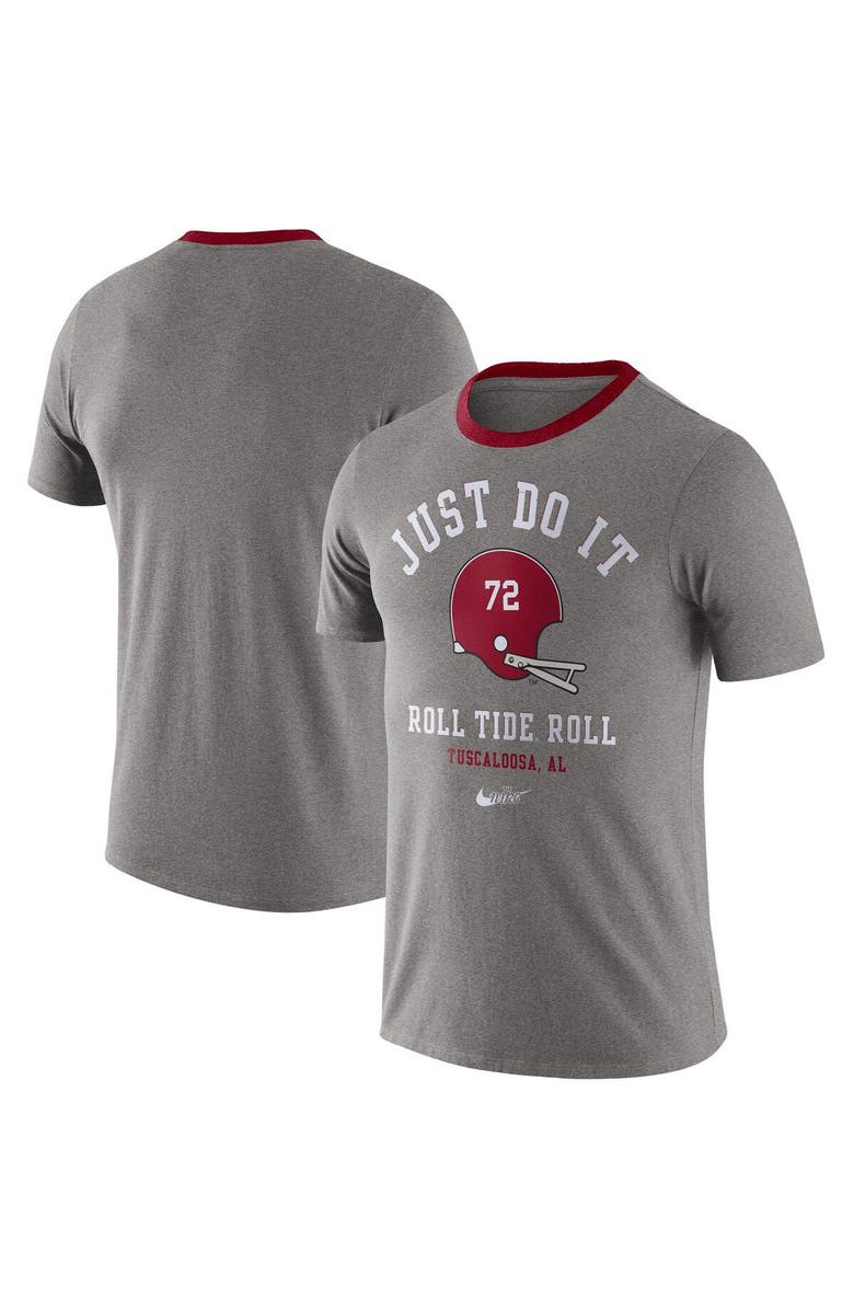 Nike Men's Nike Heathered Gray Alabama Crimson Tide Vault Helmet Tri-Blend T-Shirt, Main, color, 