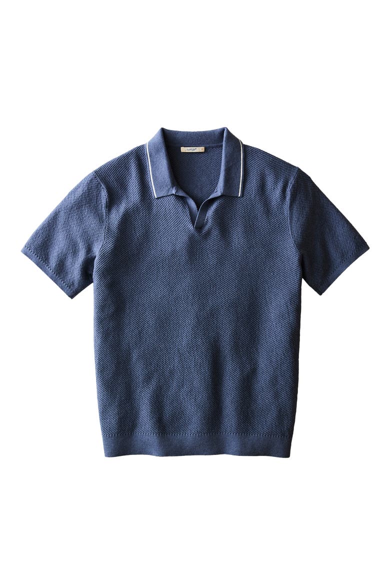 Greyson Short Sleeve Polo Sweater, Alternate, color, VINTAGE INDIGO