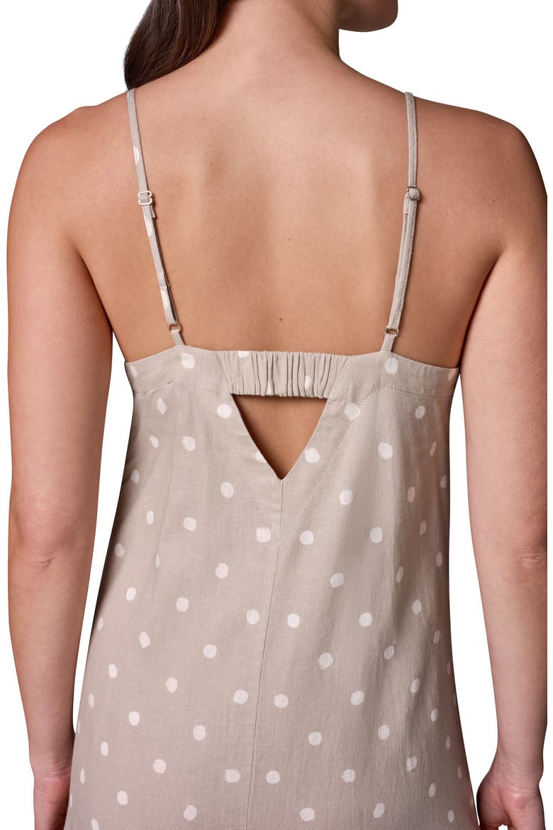 Polka Dot Linen Blend Dress, Alternate, color, SANDSTONE DI