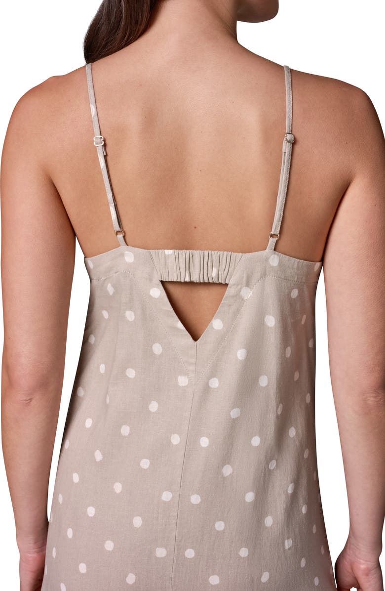 Donna Karan New York Polka Dot Linen Blend Dress, Alternate, color, Sandstone Di