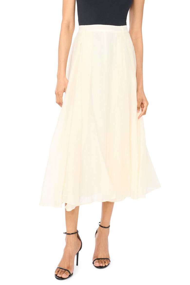 Godet Midi Skirt, Main, color, NEW IVORY