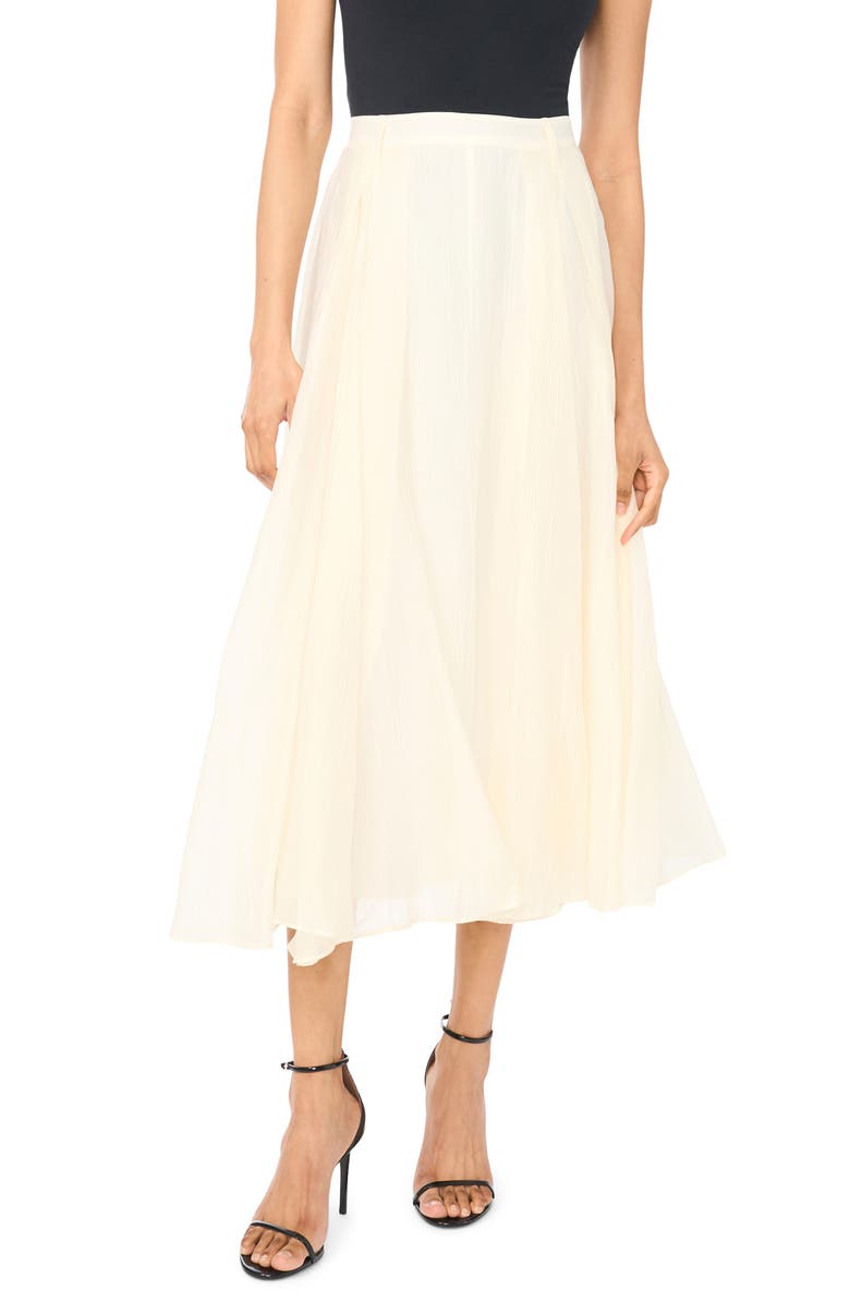 Vince Camuto Godet Midi Skirt, Main, color, New Ivory