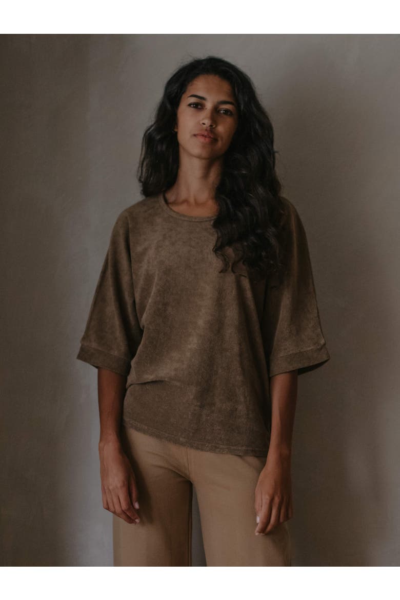 The Oversized Terry Top, Main, color, walnut