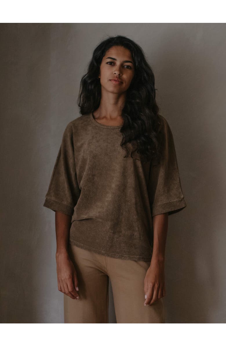 The Simple Folk The Oversized Terry Top, Main, color, Walnut