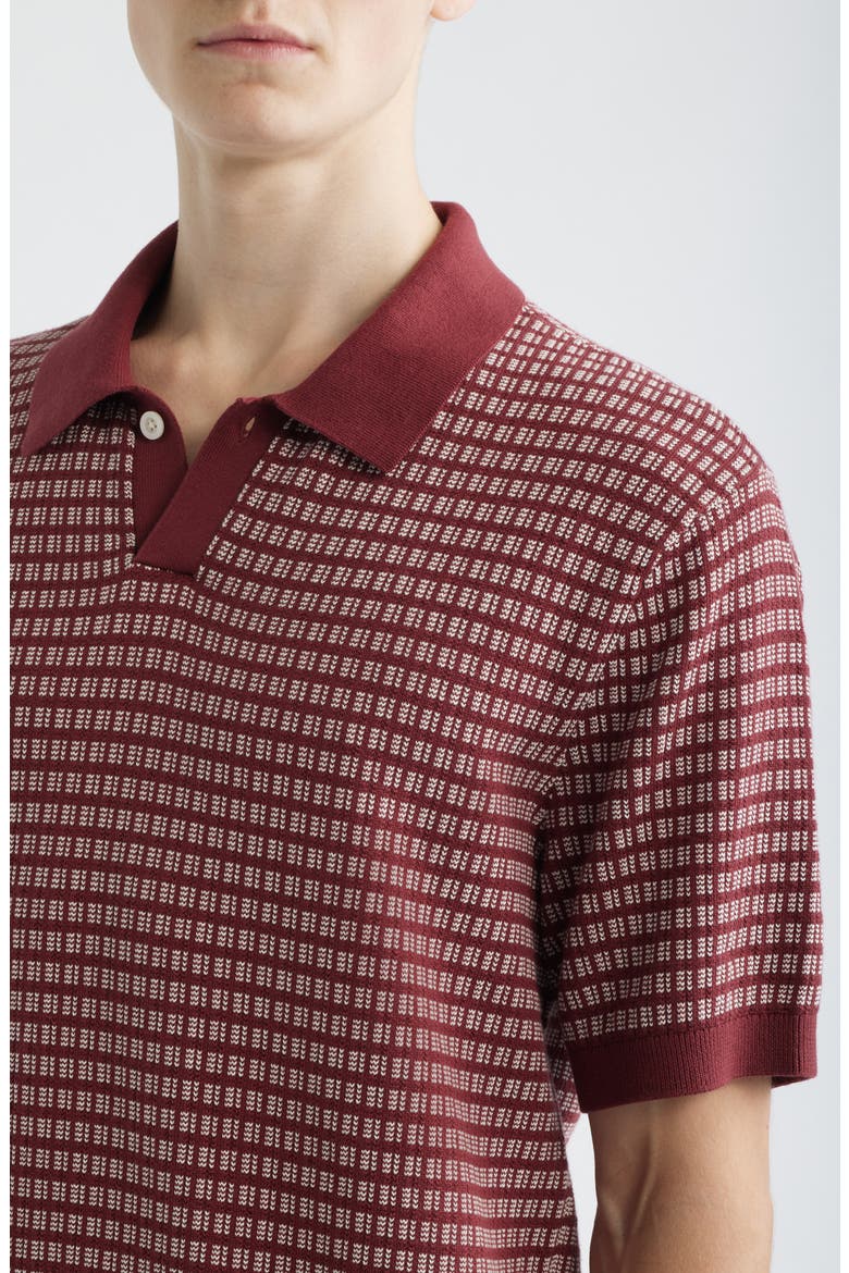 Jacquard Sweater Polo, Alternate, color, DUSTY MERLOT