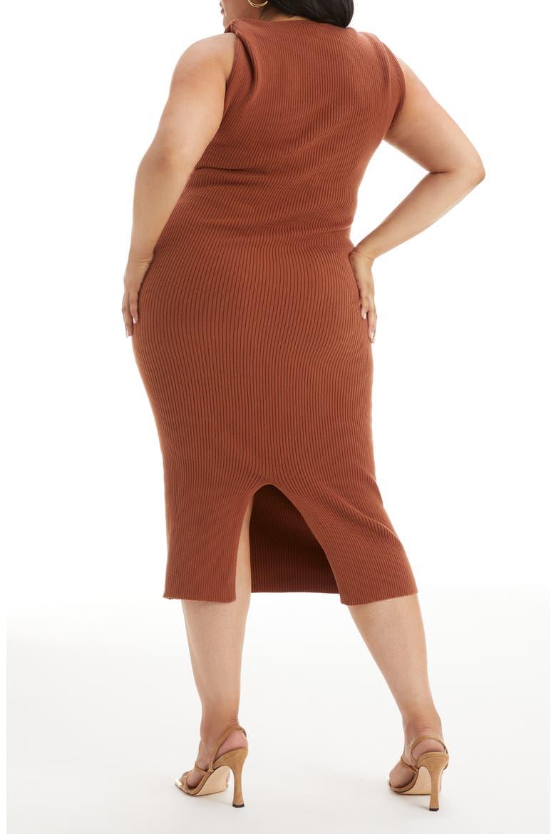 Twist Strap Rib Midi Sweater Dress, Alternate, color, TORTOISE SHELL001