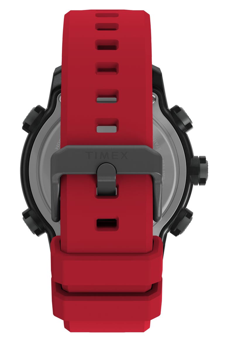 Ironman® Triathlon Digital 200-Lap Silicone Strap Watch, 44mm, Alternate, color, BLACK/ RED DIGITAL