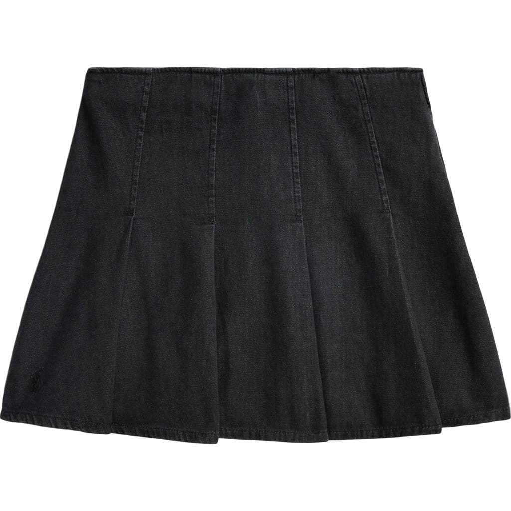Polo Ralph Lauren Kids' Pleated Denim Skirt In Black