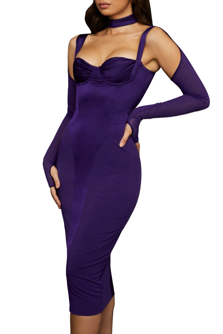 Talika Body-Con Midi Dress, Alternate, color, GRAPE