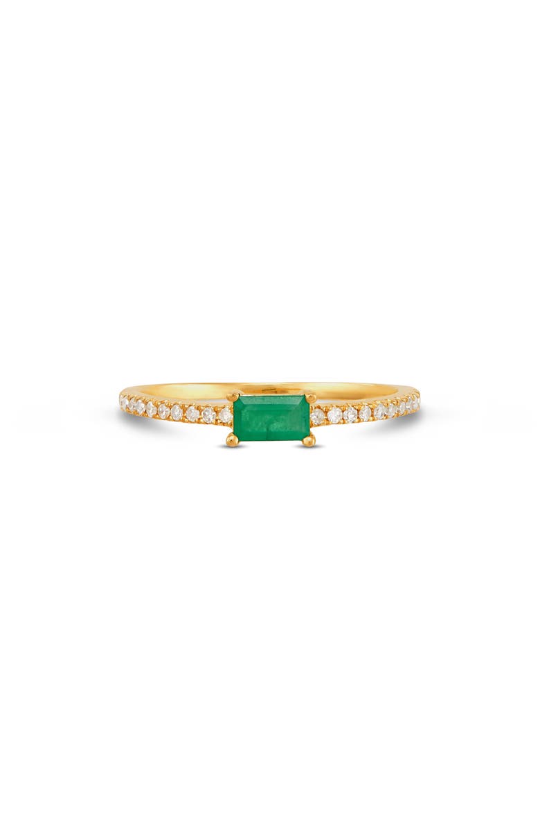 Frankie & Zoe Emerald & Diamond Ring, Main, color, Yellow Gold