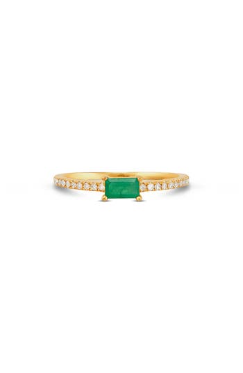 Frankie & Zoe Emerald & Diamond Ring In Gold