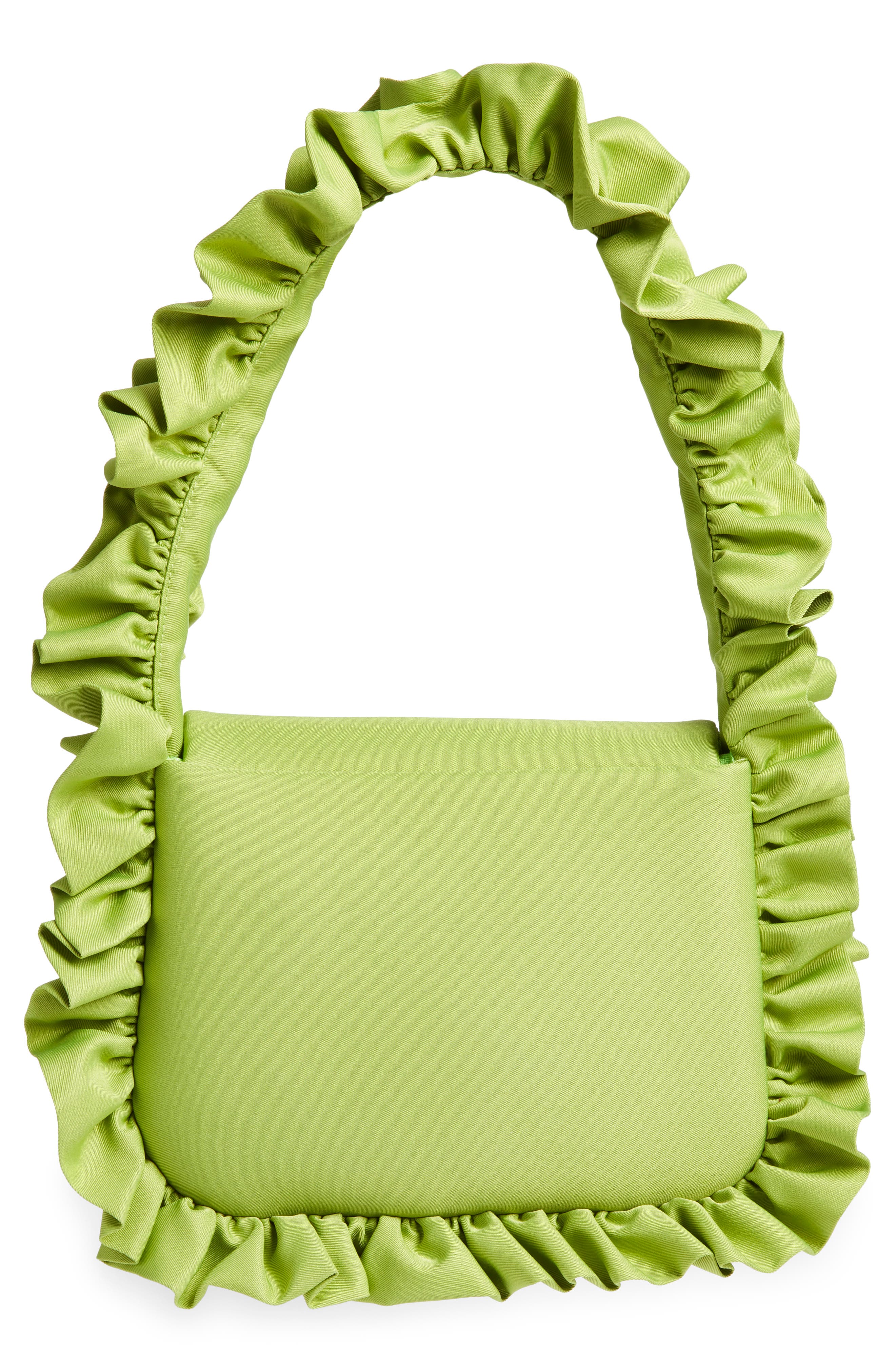 Baggy London Baguette Flap Denim Shoulder Bag, Alternate, color, Olive Green