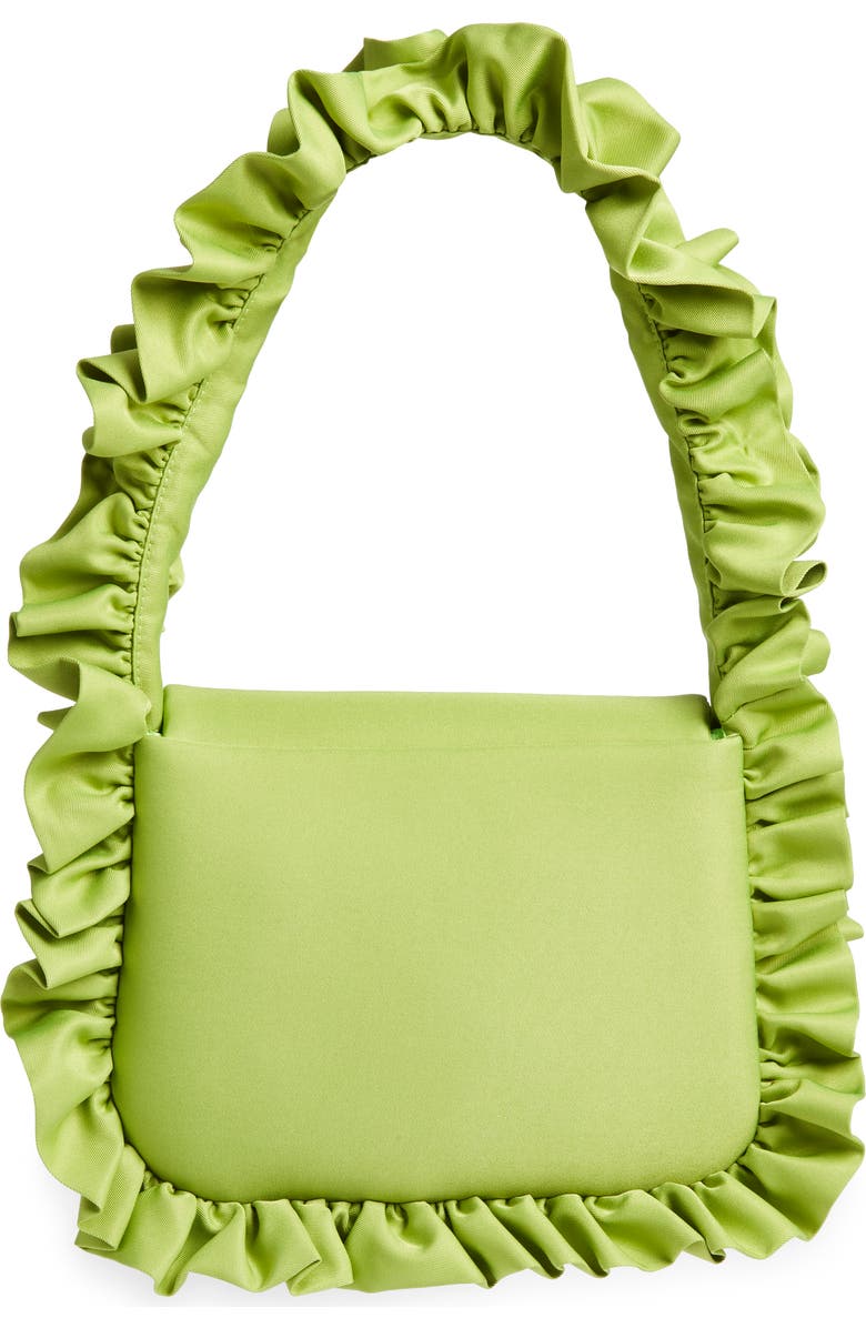 Baggy London Baguette Flap Denim Shoulder Bag, Alternate, color, Olive Green