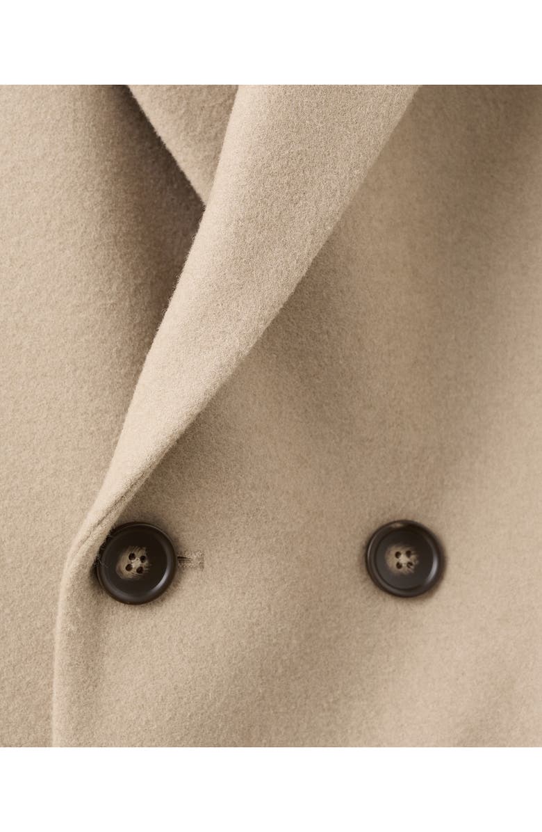 MANGO Long Double Breasted Wool Blend Coat, Alternate, color, 