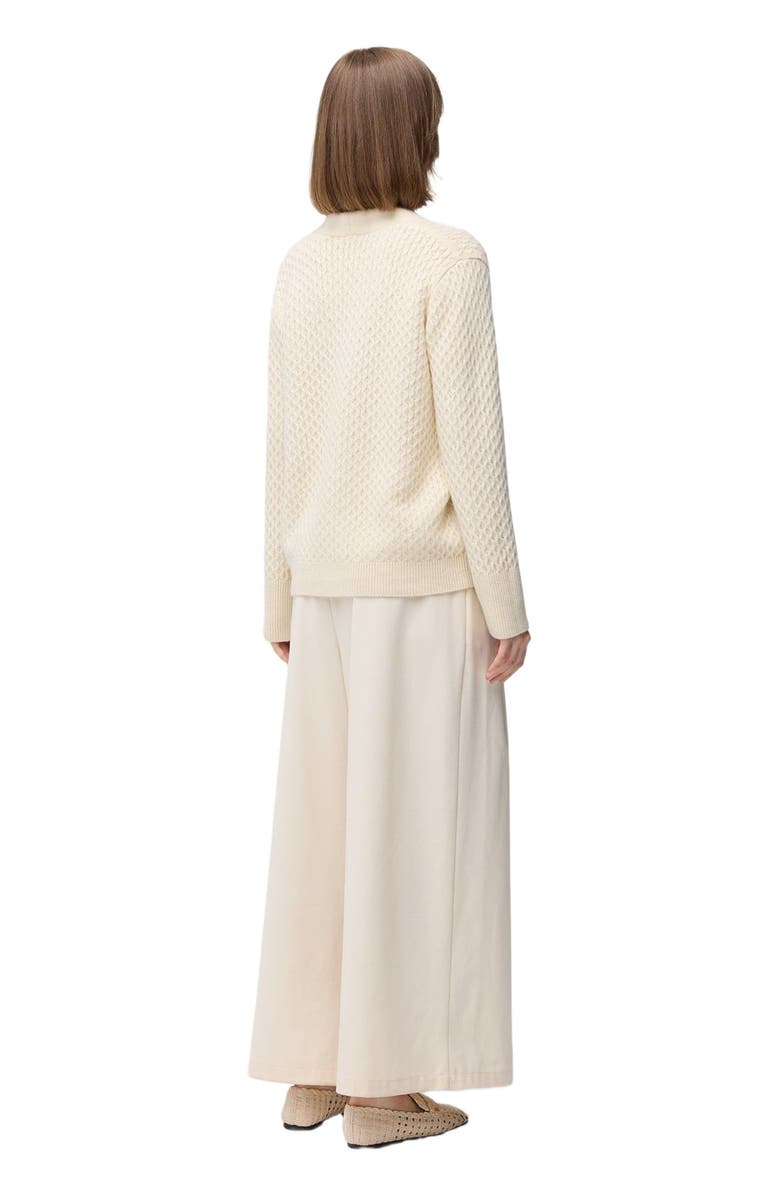 GOBI Mongolian Cashmere Textured One Button-Front Cashmere Cardigan, Alternate, color, Off White