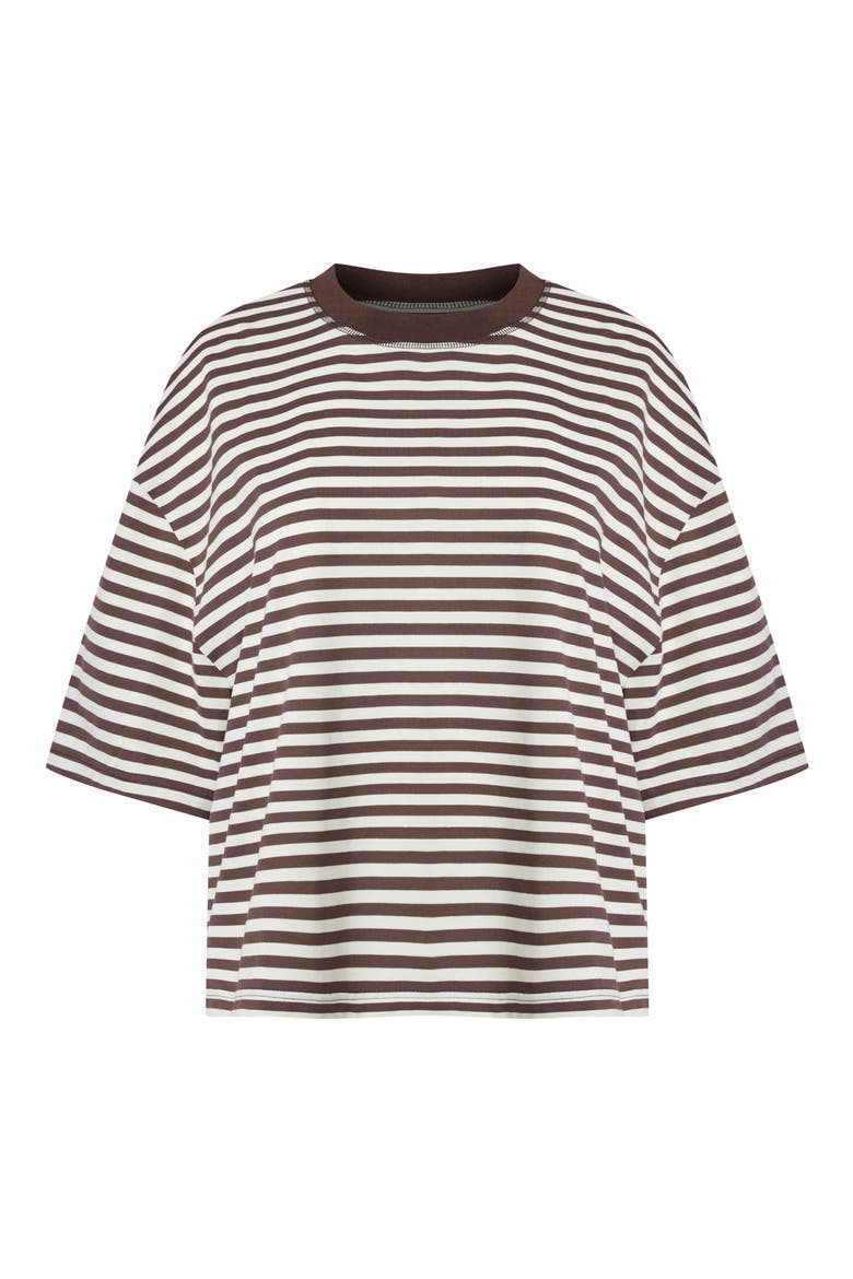 Bloom Stripe T-Shirt, Alternate, color, DARK CHOCOLATE STRIPE