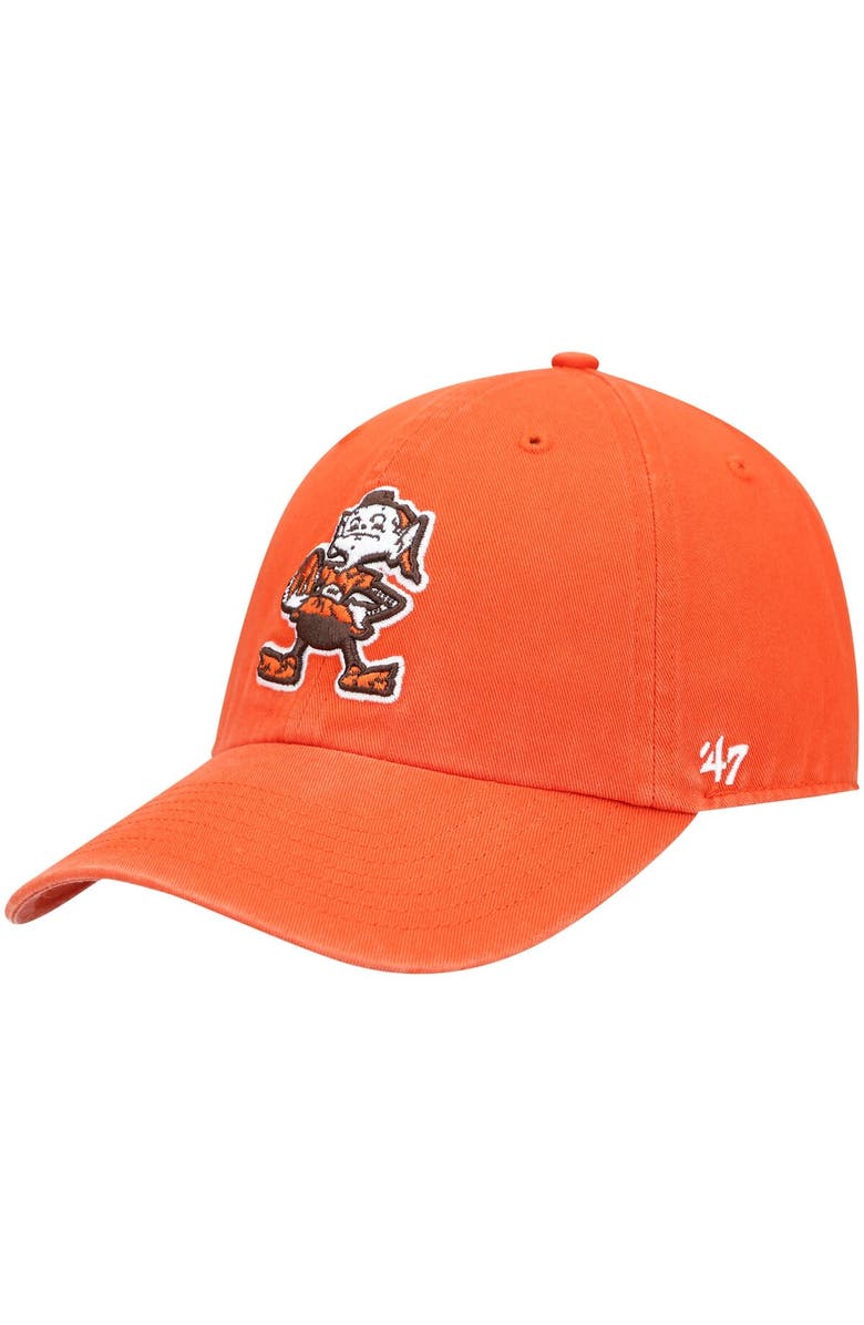 '47 Men's '47 Orange Cleveland Browns Clean Up Brownie The Elf Legacy Adjustable Hat, Main, color,