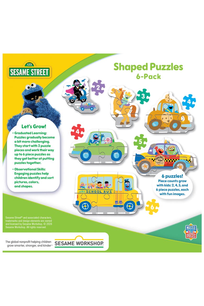 Sesame Street Vehicles 6-Pack Puzzles, Alternate, color, Multicolor