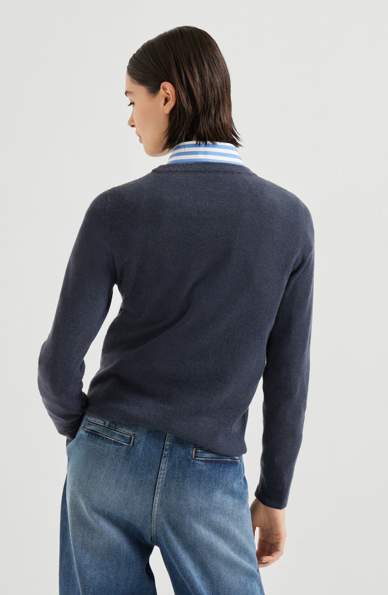 Brunello Cucinelli Cashmere sweater, Alternate, color, Navy Blue