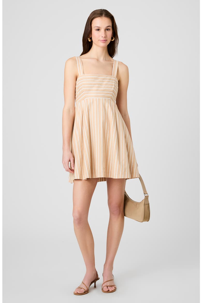 Stripe Linen Blend Minidress, Alternate, color, SANDLOT STRIPE