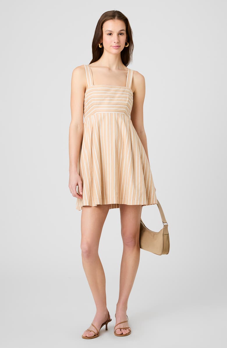 French Connection Stripe Linen Blend Minidress, Alternate, color, Sandlot Stripe