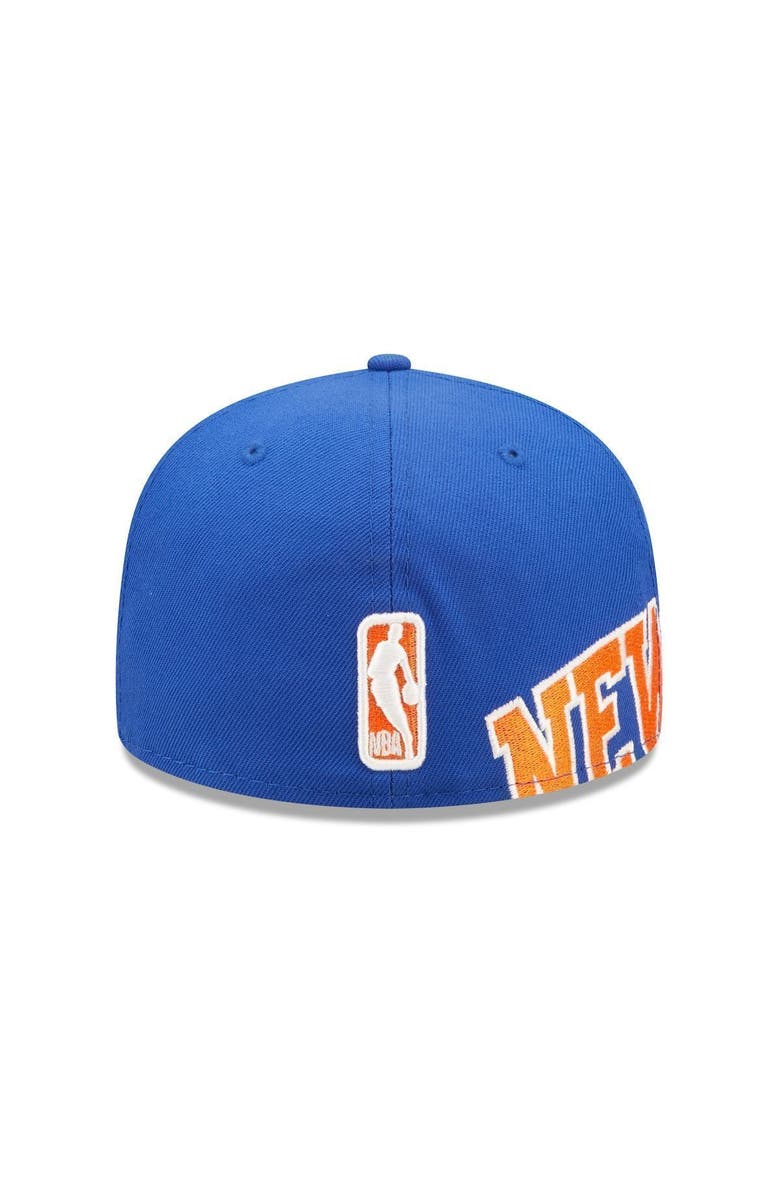 New Era Men's New Era Blue New York Knicks Side Split 59FIFTY Fitted Hat, Alternate, color,