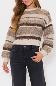 VICI Collection Nutmeg Stripe Bouclé Sweater
