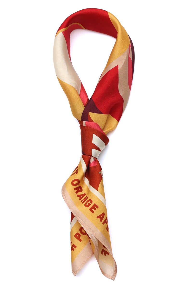 Kate Spade New York italian bitter silk bandana, Alternate, color, Brown Multi