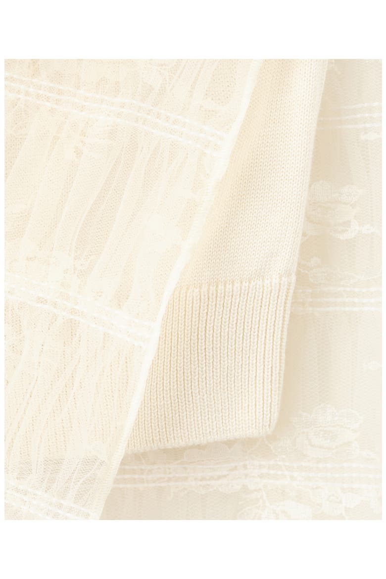 Ruched Sleeveless Mesh Overlay Knit Sweater, Alternate, color, ECRU