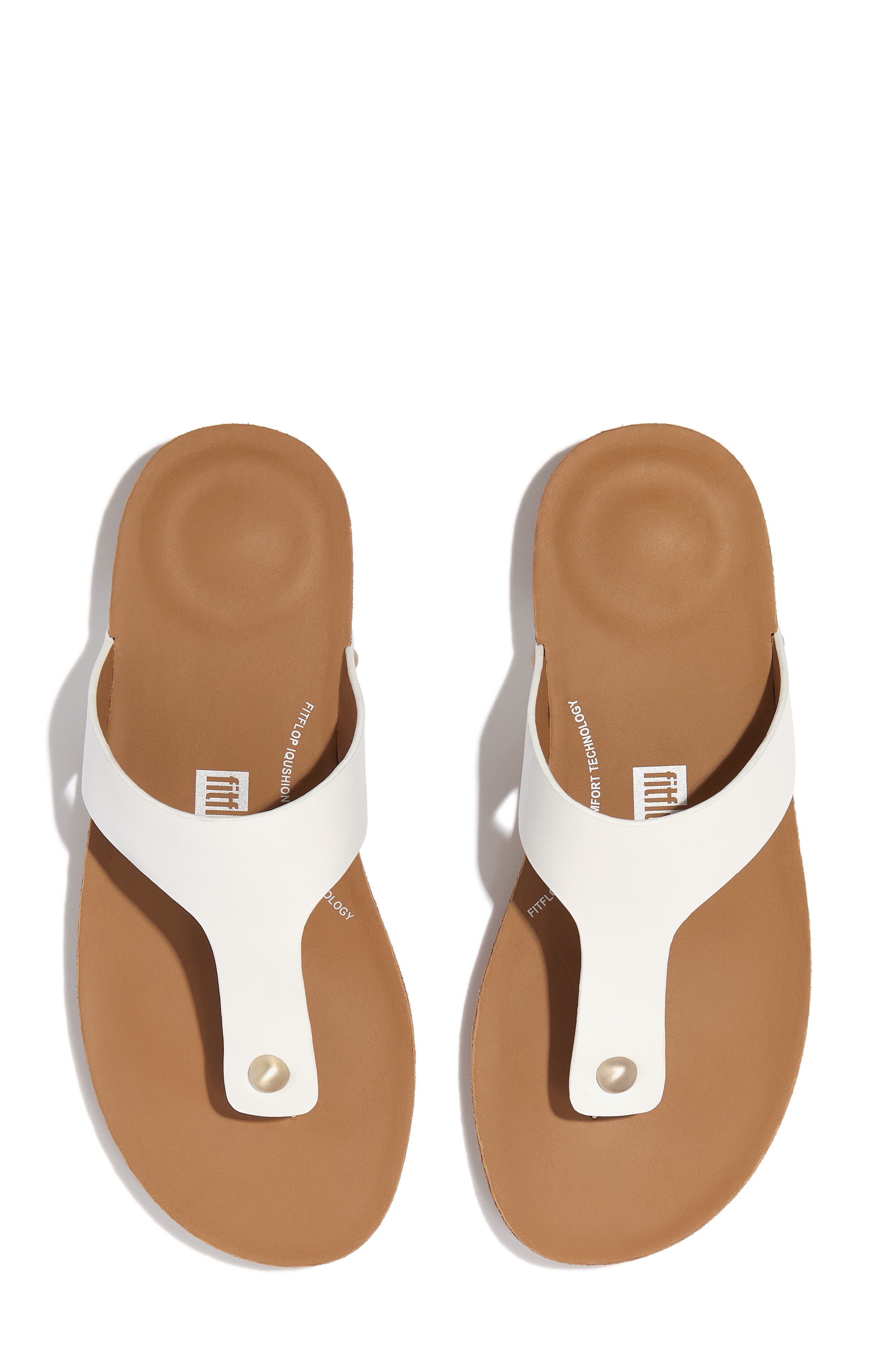FitFlop iQushion Flip Flop, Alternate, color, Urban White